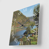 Güterzug bei Löf スクエア壁時計 (傾斜)