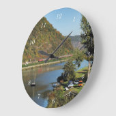 Güterzug bei Löf ラージ壁時計 (傾斜)