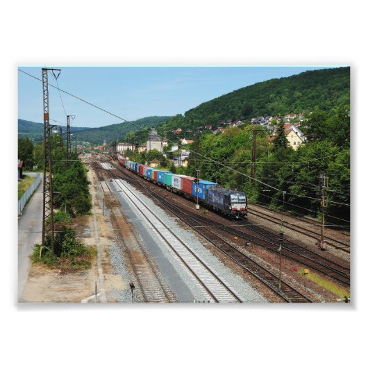 Güterzug in Gemünden am Main フォトプリント (正面)