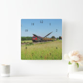 Güterzug in Simtshausen スクエア壁時計 (ホーム)