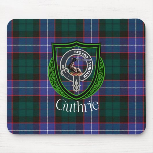 Guthrie スコットランド クラン ターター + クレスト マウスパッド (正面)