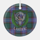Guthrie Scottish Clan Tartan & Crest ガラスオーナメント (正面)