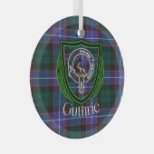 Guthrie Scottish Clan Tartan & Crest ガラスオーナメント (正面右)
