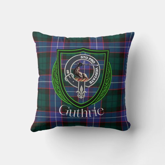 Guthrie Scottish Clan Tartan & Crest クッション (裏面)