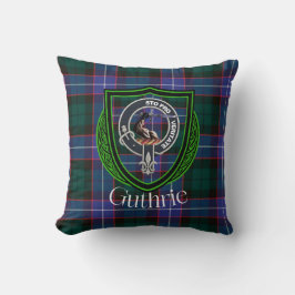 Guthrie Scottish Clan Tartan & Crest クッション