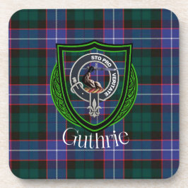 Guthrie Scottish Clan Tartan & Crest コースター