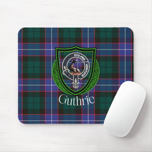 Guthrie Scottish Clan Tartan & Crest マウスパッド (マウス)
