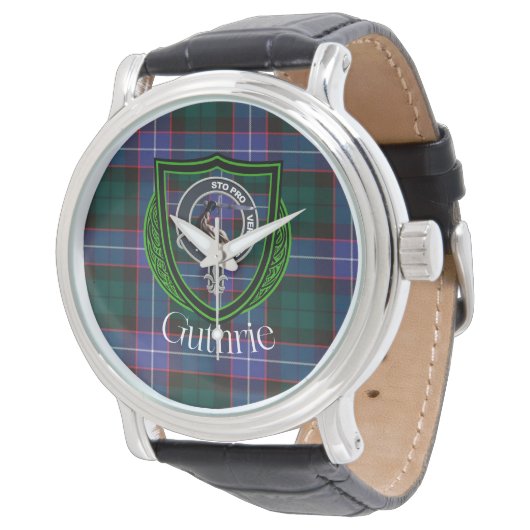 Guthrie Scottish Clan Tartan & Crest 腕時計 (アングル)