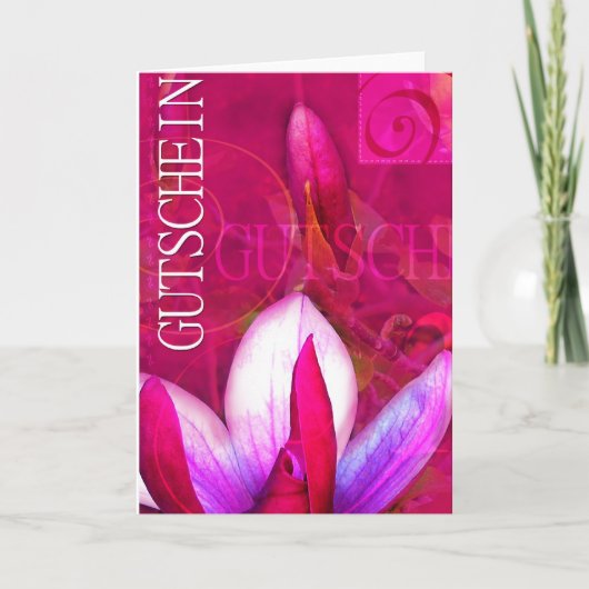 Gutscheinkarte Magnolie Hochformat カード (正面)