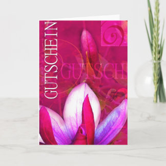 Gutscheinkarte Magnolie Hochformat カード