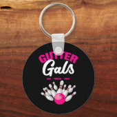 Gutter Gals Funny Bowling Team Name Women Girls キーホルダー (正面)