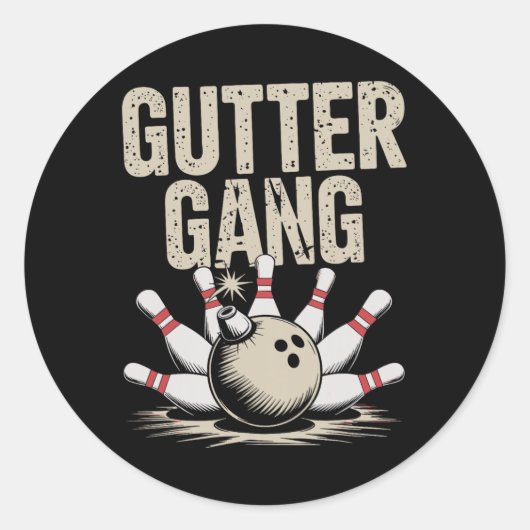Gutter Gang Bowling 1 ラウンドシール (正面)