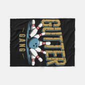 Gutter Gang Bowling Funny Bowler 1 フリースブランケット (正面(横))