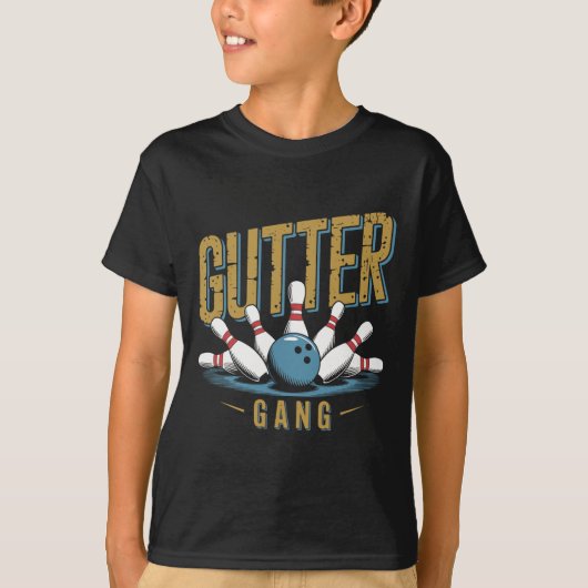 Gutter Gang Bowling Funny Bowler 1  Tシャツ (正面)