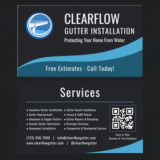 Gutter Installation QR Code Professional 名刺