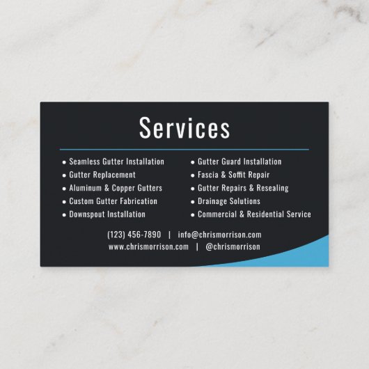 Gutter Installation Service 名刺 (裏面)