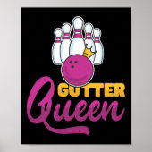 Gutter Queen Bowling Pins With Bowling Ll For Bowl ポスター (正面)