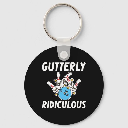 Gutterly Ridiculous Funny Bowling Bowler  キーホルダー (正面)