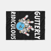 Gutterly Ridiculous Funny Bowling Bowler  フリースブランケット (正面(横))