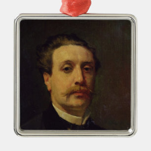 Guy de Maupassant 1876年のポートレート メタルオーナメント