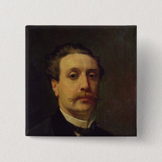 Guy de Maupassant 1876年のポートレート 缶バッジ (正面)