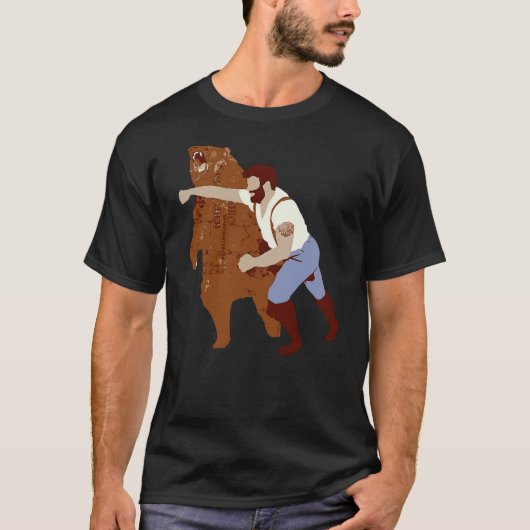 Guy Punching Bear (3) Tシャツ (正面)