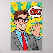 Guy saying OK Pop Art ポスター (正面)