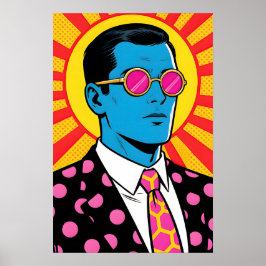 Guy with Pink Shades Pop Art ポスター