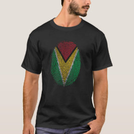 Guyana fingerprint flag tシャツ
