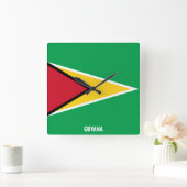 Guyana Flag Dazzling Patriotic スクエア壁時計 (ホーム)