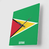Guyana Flag Dazzling Patriotic スクエア壁時計 (傾斜)