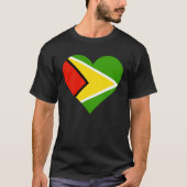 Guyana Flag Heart Guyana  Love Guyana Tシャツ (正面)