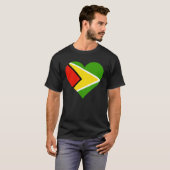 Guyana Flag Heart Guyana Love Guyana Tシャツ (正面フル)