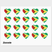 Guyana Flag Heart Sticker ハートシール (シート)