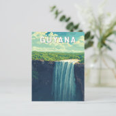 Guyana Illustration Travel Art Vintage ポストカード (スタンド正面)
