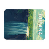 Guyana Illustration Travel Art Vintage マグネット (横)