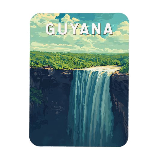 Guyana Illustration Travel Art Vintage マグネット (縦)