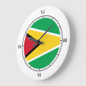 Guyanese旗 ラージ壁時計 (傾斜)