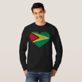 Guyanese Flag Heart I Love Guyana Tシャツ (正面フル)