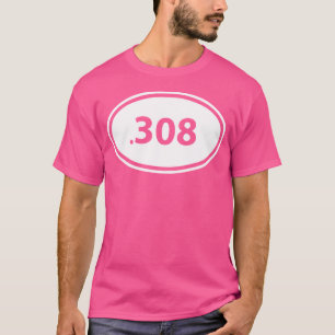 Guys 308狩りライフルラウンドキャリバーガンオーナー tシャツ