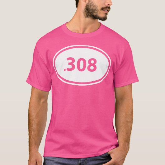 Guys 308狩りライフルラウンドキャリバーガンオーナー tシャツ (正面)