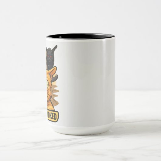 Guys Am I Cooked? Funny Cat Meme Panic Reaction マグカップ (中央)