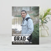 Guys Bannerはっきりした写真の卒業発表 招待状 (スタンド正面)