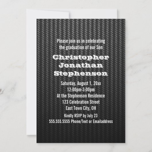 Guys Bannerはっきりした写真の卒業発表 招待状 (裏面)
