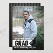 Guys Bannerはっきりした写真の卒業発表 招待状 (正面/裏面)
