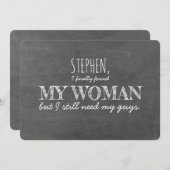 GUYS Groomsmanのプロポーザルおもしろいが必要 招待状 (正面/裏面)