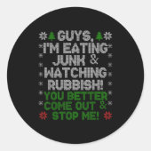 Guys, I'm Eating Junk And Watching Rubbish!  ラウンドシール (正面)