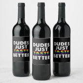 Guys Just Taste Better Gay Pride Gift Idea ワインラベル (ボトル)