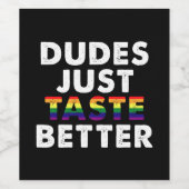 Guys Just Taste Better Gay Pride Gift Idea ワインラベル (シングルラベル)