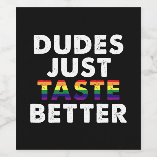 Guys Just Taste Better Gay Pride Gift Idea ワインラベル (シングルラベル)